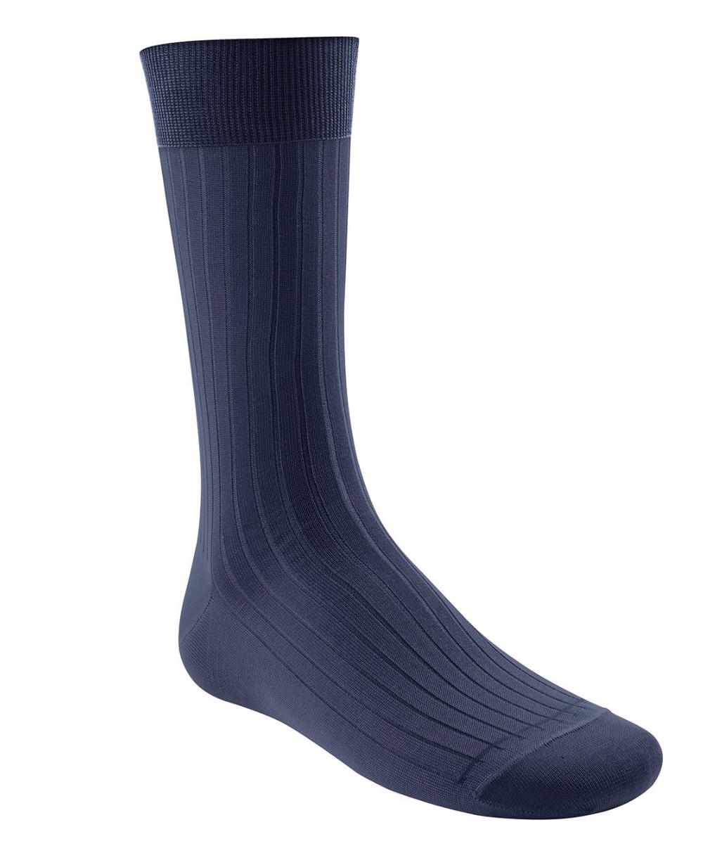 Dublo Lange Sokken – Fijngebreid – Merinowol – Derby Rib - Navy